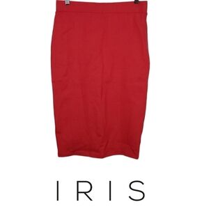 Vintage Coral Stretch Pencil Skirt